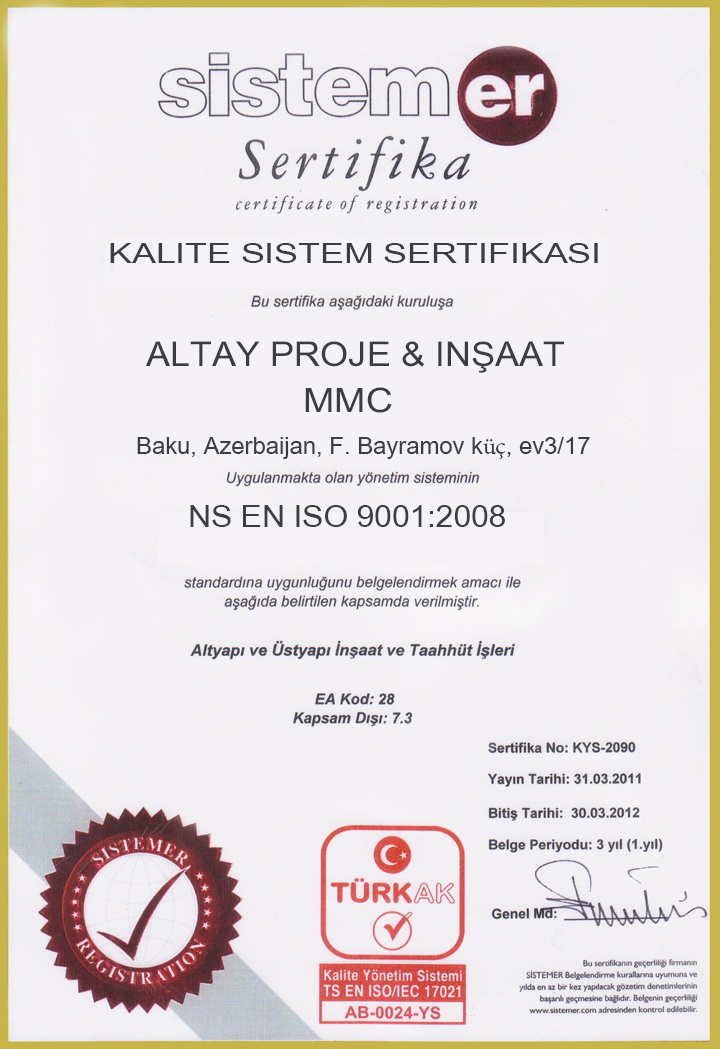 Kalite Sistem Sertifikası
